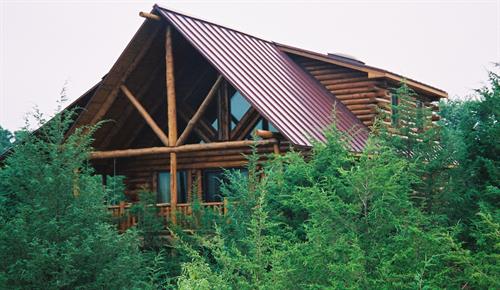 Outdoor view of log cabin